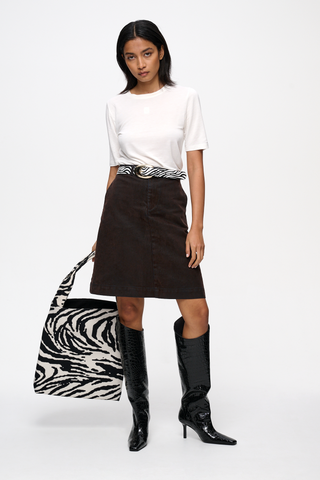 The Suede Denim Skirt