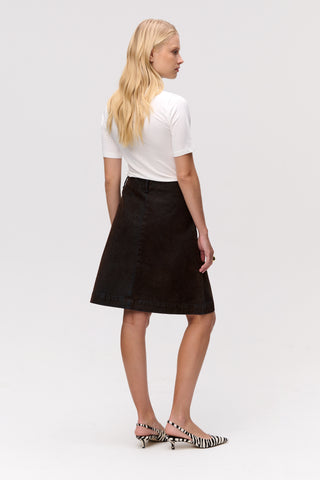 The Suede Denim Skirt