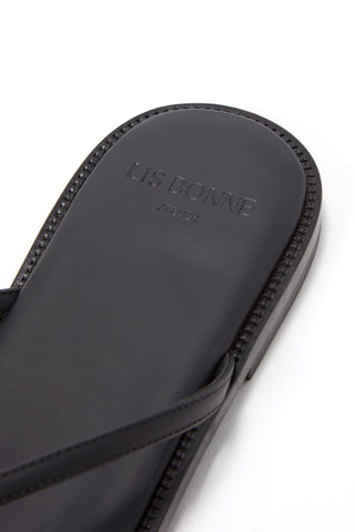 Detail of faux leather sandal from Lis Bonne Atelier