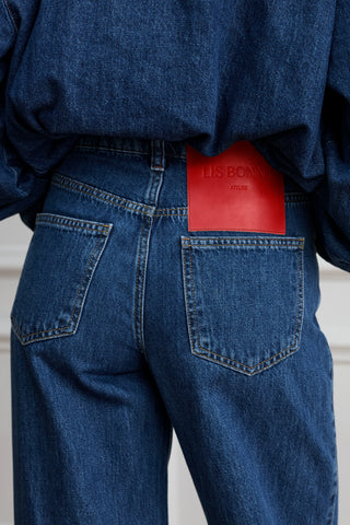High Waist Straight Jeans 055