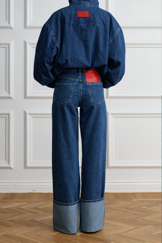 High Waist Straight Jeans 055