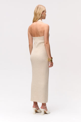 Back view of knitted maxi dress from Lis Bonne Atelier
