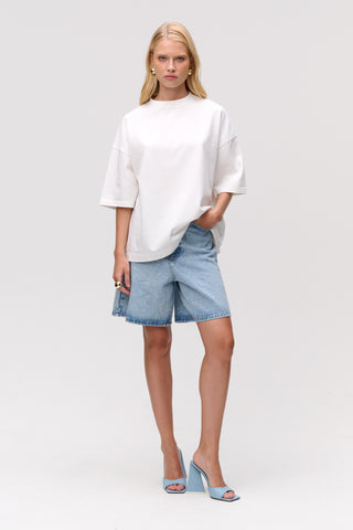 The Wide Denim Shorts