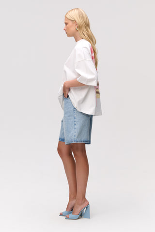 The Wide Denim Shorts