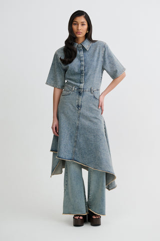 The Asymmetric Denim Dress