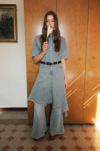 The Asymmetric Denim Dress