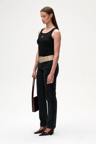High Waist Slim Jeans 031 - Faded Black