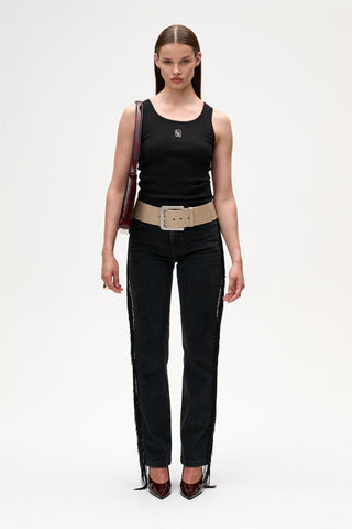 High Waist Slim Jeans 031 - Faded Black