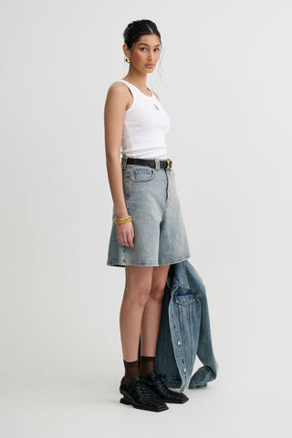 The Wide Denim Shorts