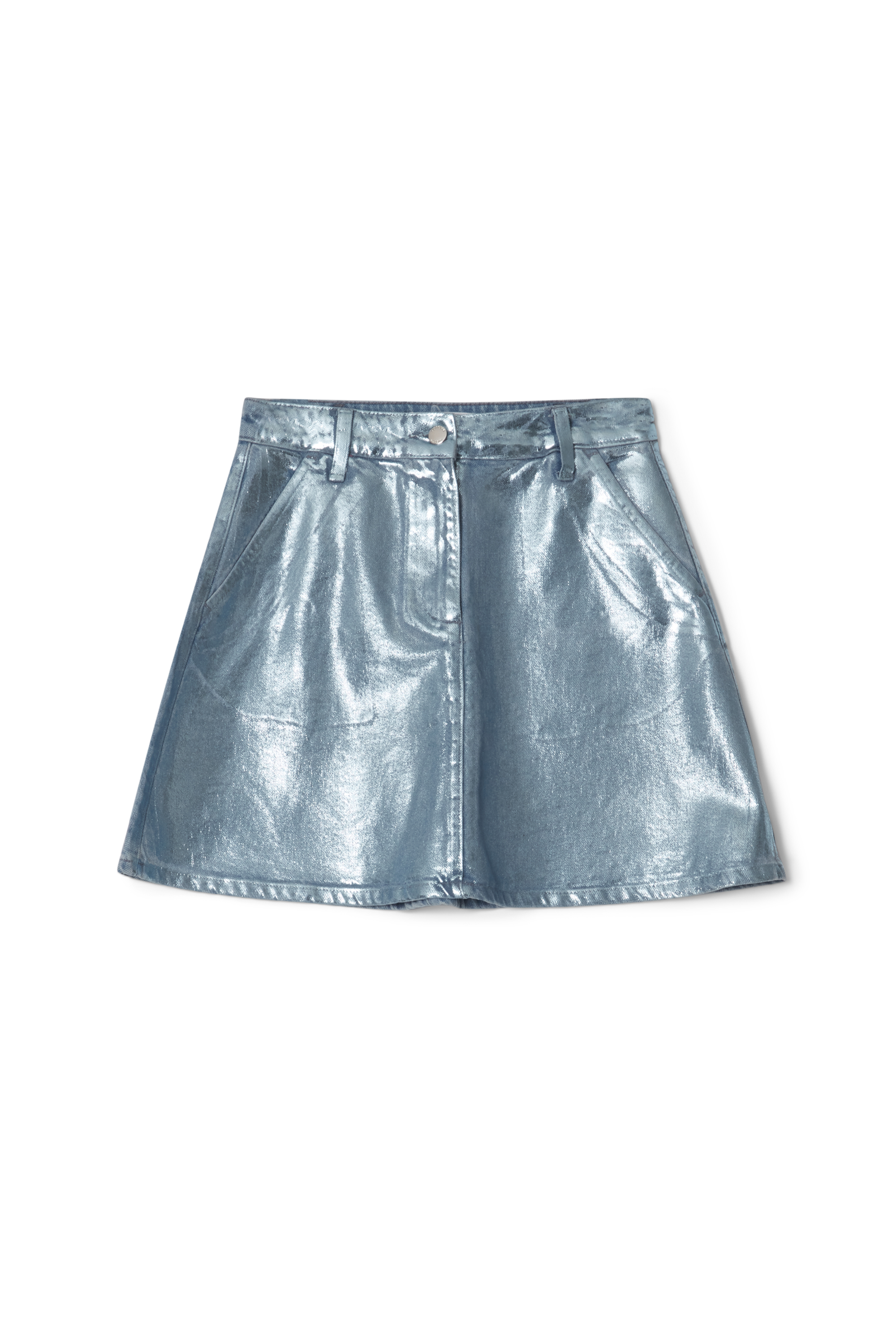 The Silver Denim Skirt Lis Bonne Atelier
