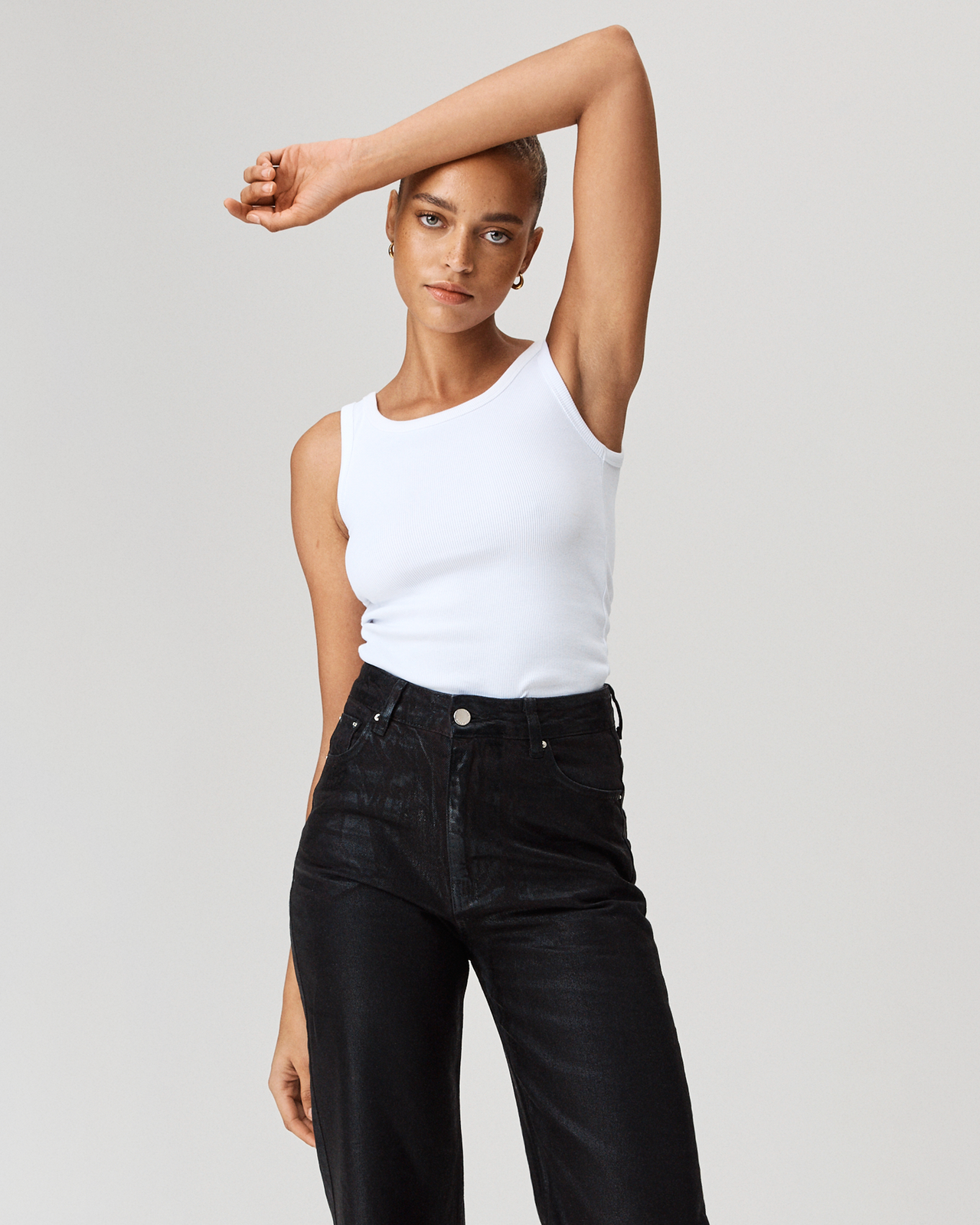 The Ribbed Tank Top White